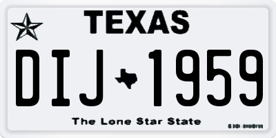 TX license plate DIJ1959