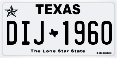 TX license plate DIJ1960