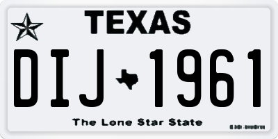 TX license plate DIJ1961