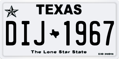 TX license plate DIJ1967