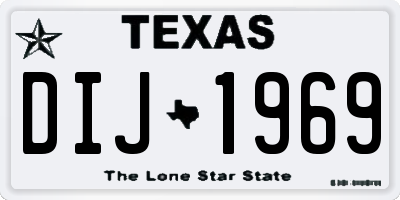 TX license plate DIJ1969