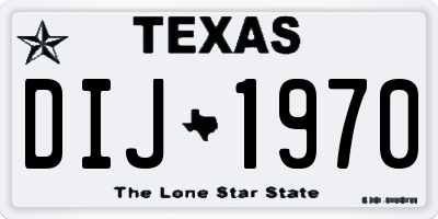 TX license plate DIJ1970