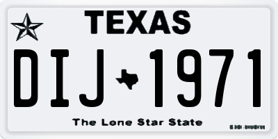 TX license plate DIJ1971