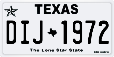 TX license plate DIJ1972
