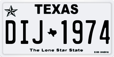 TX license plate DIJ1974