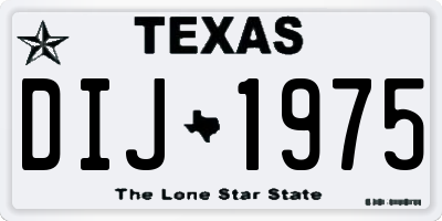 TX license plate DIJ1975