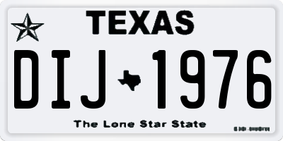 TX license plate DIJ1976