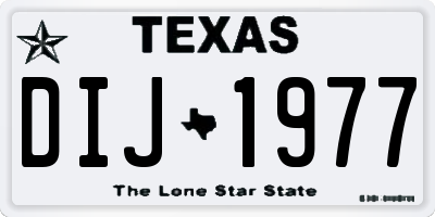 TX license plate DIJ1977