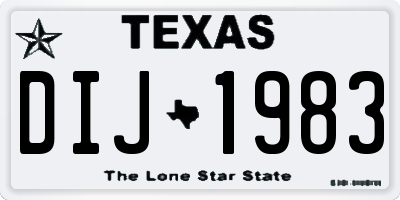 TX license plate DIJ1983