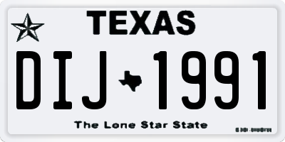 TX license plate DIJ1991