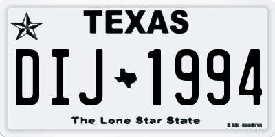 TX license plate DIJ1994