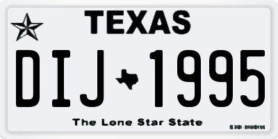 TX license plate DIJ1995