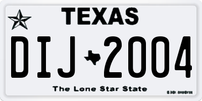 TX license plate DIJ2004