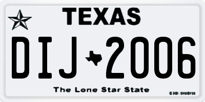TX license plate DIJ2006