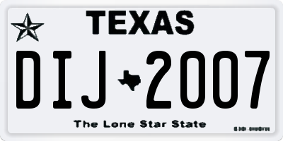 TX license plate DIJ2007