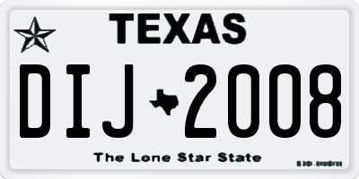 TX license plate DIJ2008