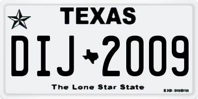 TX license plate DIJ2009
