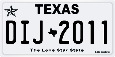 TX license plate DIJ2011