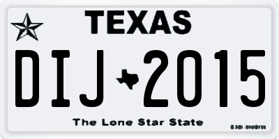TX license plate DIJ2015