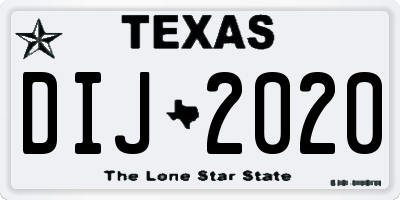 TX license plate DIJ2020
