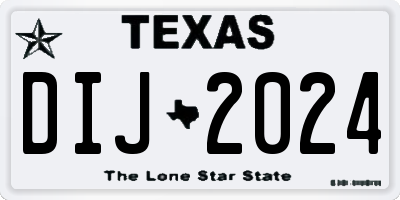 TX license plate DIJ2024