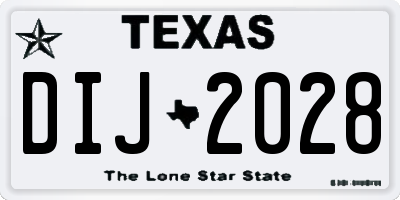 TX license plate DIJ2028