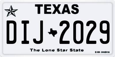 TX license plate DIJ2029