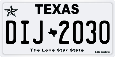 TX license plate DIJ2030
