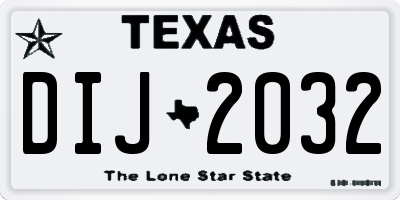 TX license plate DIJ2032