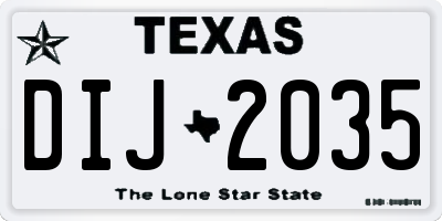 TX license plate DIJ2035