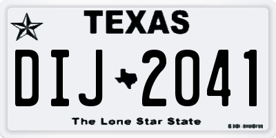 TX license plate DIJ2041
