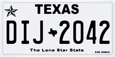 TX license plate DIJ2042