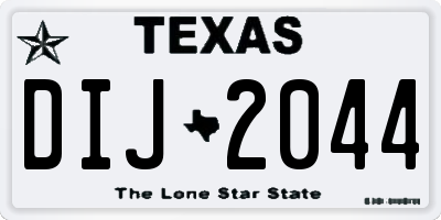 TX license plate DIJ2044
