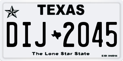 TX license plate DIJ2045