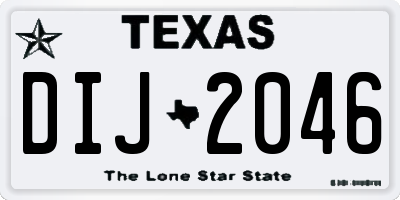 TX license plate DIJ2046