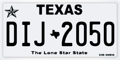 TX license plate DIJ2050