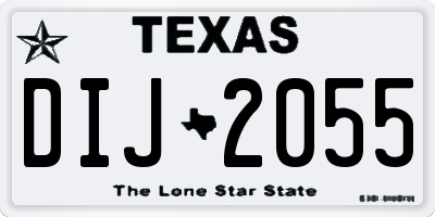 TX license plate DIJ2055