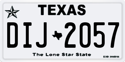 TX license plate DIJ2057