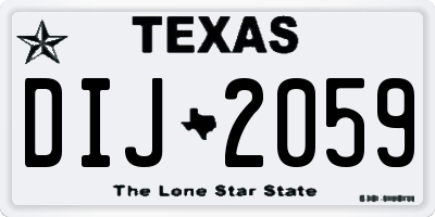 TX license plate DIJ2059