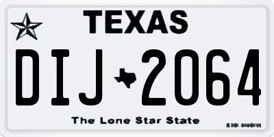 TX license plate DIJ2064