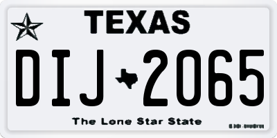 TX license plate DIJ2065