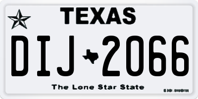 TX license plate DIJ2066