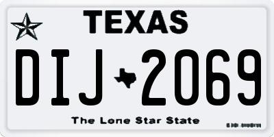 TX license plate DIJ2069