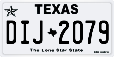 TX license plate DIJ2079