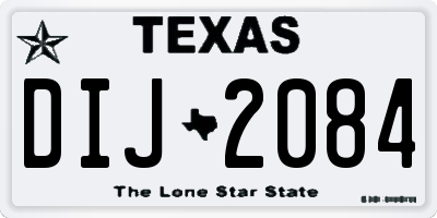 TX license plate DIJ2084