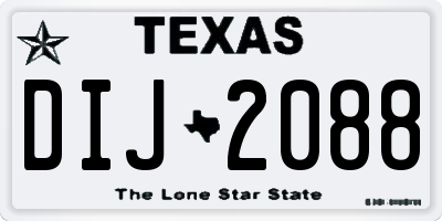 TX license plate DIJ2088