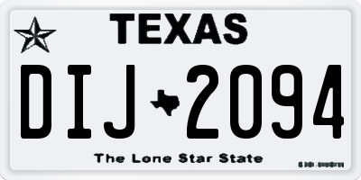 TX license plate DIJ2094