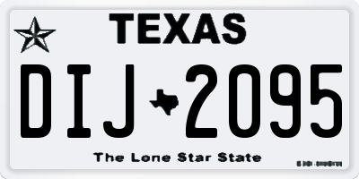 TX license plate DIJ2095