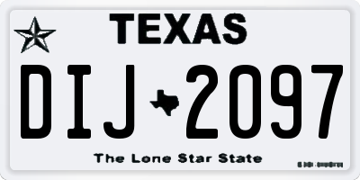TX license plate DIJ2097