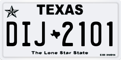 TX license plate DIJ2101